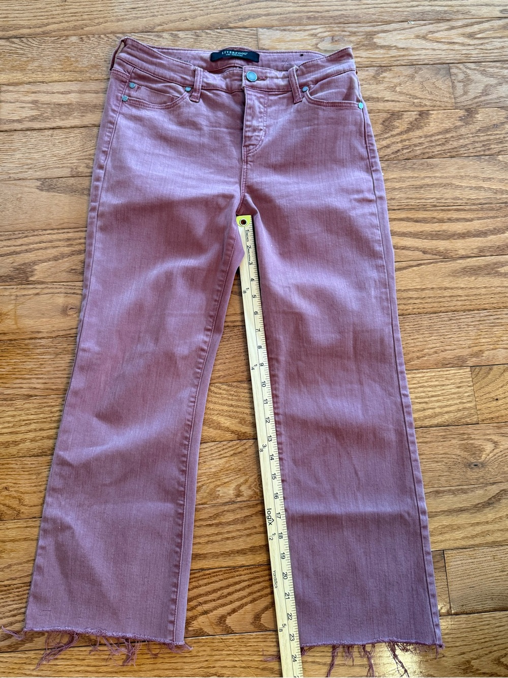 Liverpool Los Angeles The Crop Flare Jeans Size 6 Color  Roan Rouge